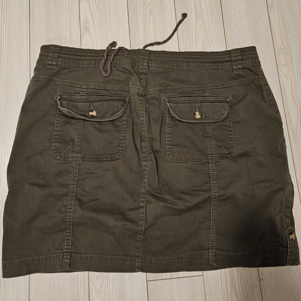 Womens sz 18 W kaki green skirt adjustable waist plus size - Picture 2 of 3